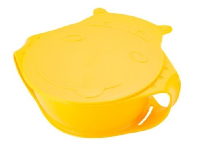 Детская тарелка Lalababy Play with Me Hello, Hippo! с крышкой 1201